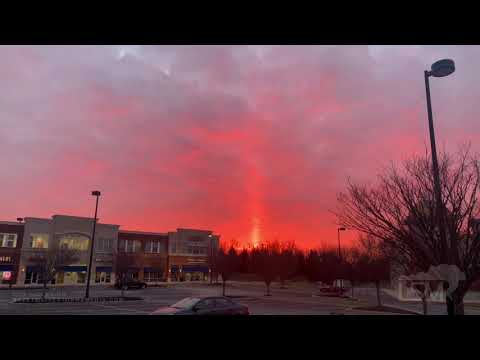 01-21-2021 Warrington, PA - Stunning Sun Pillar at Sunrise