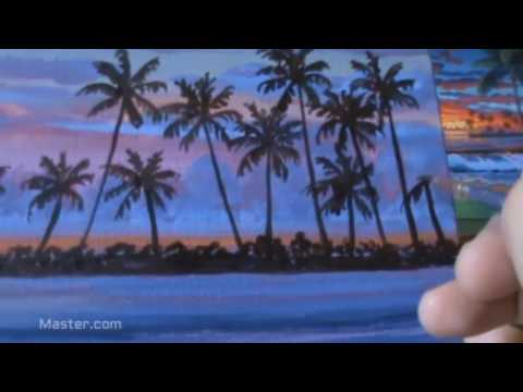   Teknik Melukis pantai tropis dengan 