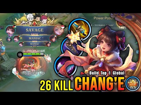 SAVAGE & 2x MANIAC!! 26 Kills Chang'e Lunar Fest with New Build - Build Top 1 Global Chang'e ~ MLBB
