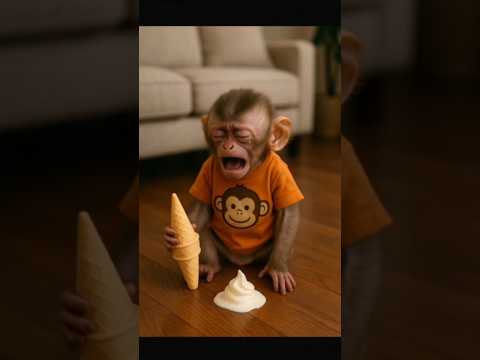 ¡Cómprame un helado otra vez!    #monkey #mono #cute #funny