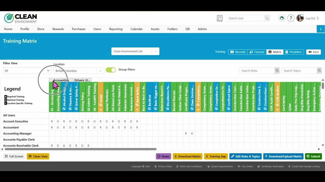 New Training Matrix Features Available!
