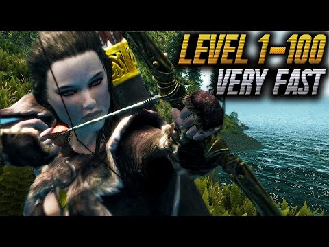 Skyrim Remastered LEVEL 100 All COMBAT Skills FAST At LEVEL 1 (Archery, One Handed & More)