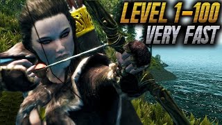 Skyrim Remastered LEVEL 100 All COMBAT Skills FAST At LEVEL 1 (Archery, One Handed & More)