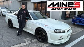 Short clip on MINES DEMO GT-R R34 just arrived! One of its kind ever built!