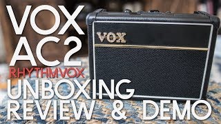 Video thumbnail for Vox AC2 RhythmVox Unboxing, Review & DEMO - Mini Guitar Amp Review by Patrick Breen