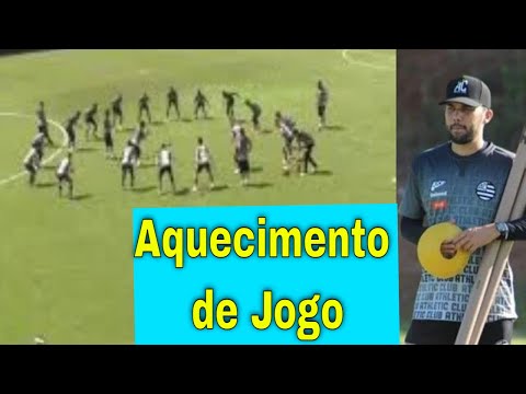 Aquecimento para um jogo de futebol