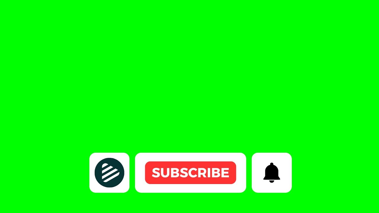 YouTube Subscribe and Notification Bell Button Animation Green Screen | Design #15 