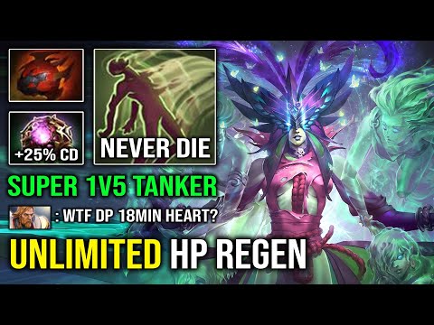 UNLIMITED HP REGEN 7.32 Octarine Heart 1v5 Death Prophet Super Tank Carry Dota 2
