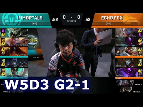 Immortals vs Echo Fox Game 1 | S7 NA LCS Spring 2017 Week 5 Day 3 | IMT vs FOX G1 W5D3 1080p