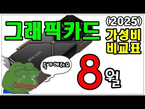 그래픽 카드 가성비 비교표 8월 !!! (9070XT 가성비가 더 좋아졌다?!)