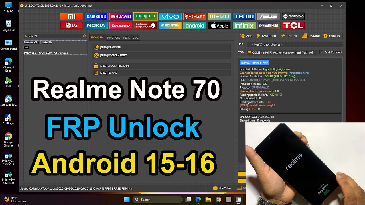 Realme Note 70 Remove Google Lock (FRP) - Realme Note 70 FRP Unlock Tool