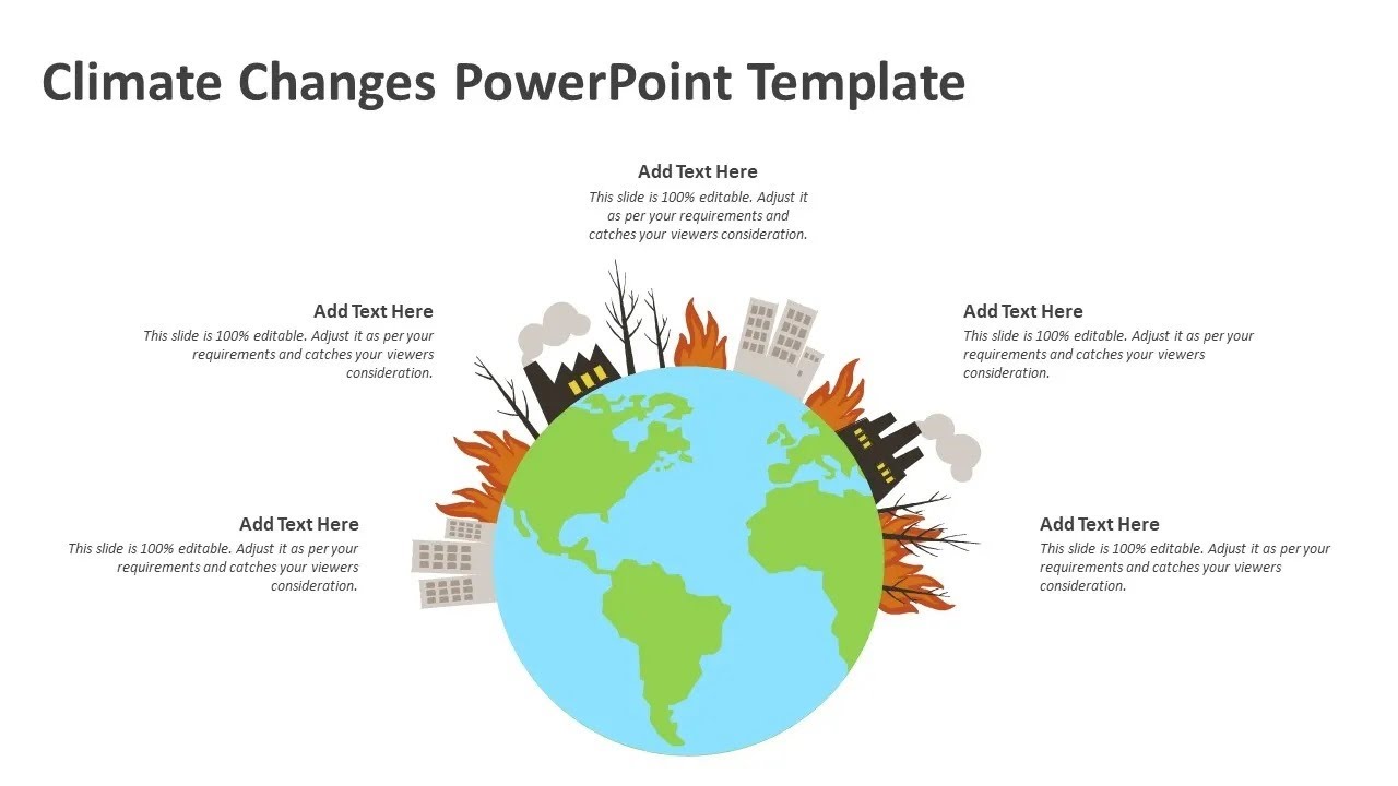 Climate Changes PowerPoint Template | Kridha Graphics