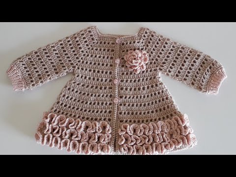 Crochet #12 How to crochet a baby girl's cardigan