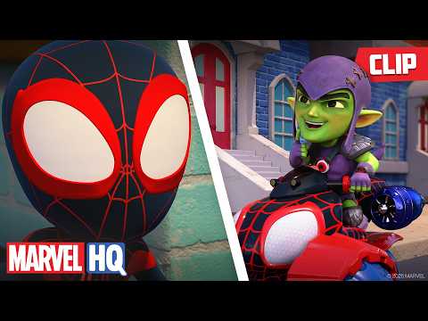Gobby Steals Spin's Techno Racer 😱🕷️🚗 | Spidey and His Amazing Friends | ‪@MarvelHQ