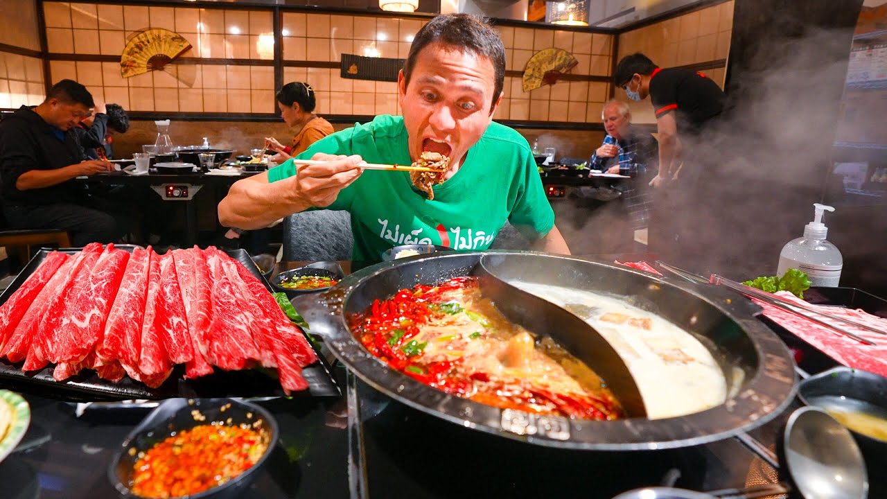 Insane Sichuan Chinese Food! DINO MALA RIB + Best Spicy Hot Pot in Los Angeles!