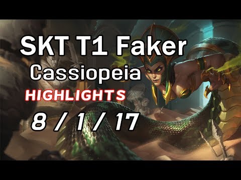 SKT T1 Faker Cassiopeia 8/1/17 VS Galio | Highlights