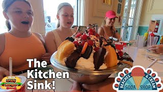 We try to finish the Famous Kitchen Sink at Beaches & Cream Soda Shop in Yacht and Beach Club WDW!