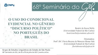 O USO DO CONDICIONAL EVIDENCIAL NO GÊNERO “DISCURSO POLÍTICO” NO PORTUGUÊS DO BRASIL