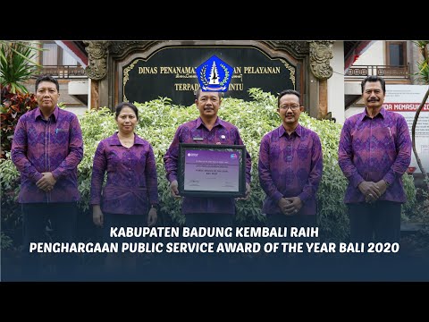 KABUPATEN BADUNG KEMBALI RAIH PENGHARGAAN PUBLIC SERVICE AWARD OF THE YEAR BALI 2020