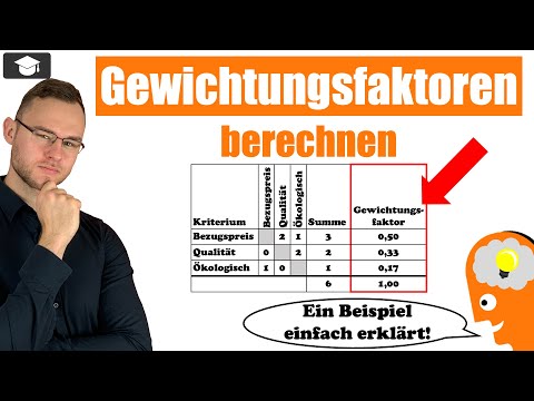Gewichtungsfaktoren berechnen einfach erklärt (Nutzwertanalyse)