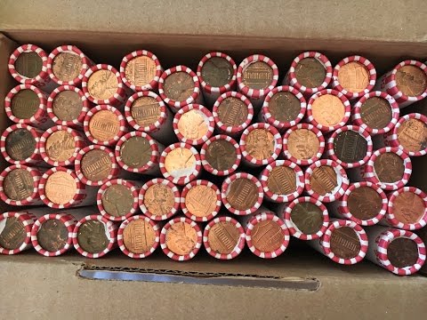 Coin Roll Hunting - $25 Box of Pennies! Some Good Finds!
