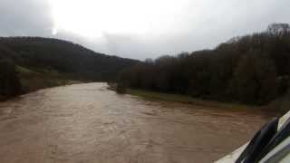 preview picture of video 'The River Wye in Flood at Brockweir in Gloucestershire and Tintern in Monmouthshire'