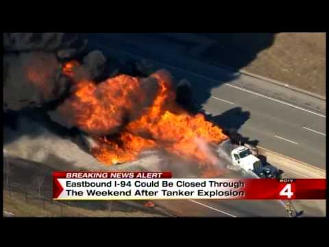 tanker truck explosion on i 94