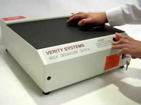 Video of the Verity SV91M CESG Approved Flat Bed Tape Degausser Shredder