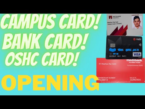 Unenvelopeing my campus card, Bank card and OSHC card