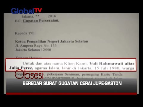 Beredar surat gugatan cerai Jupe-Gaston l Stefan William-Natasha Willona putus? - Obsesi 10/03