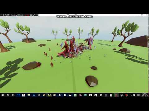 Totally accurate battle simulator:  Chicken Man Man vs Super Peasants