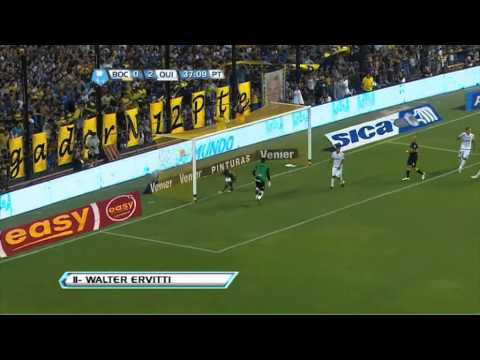 Gol de Erviti. Boca 1 Quilmes 2. Fecha 1. Torneo Final 2013. Fútbol Para Todos