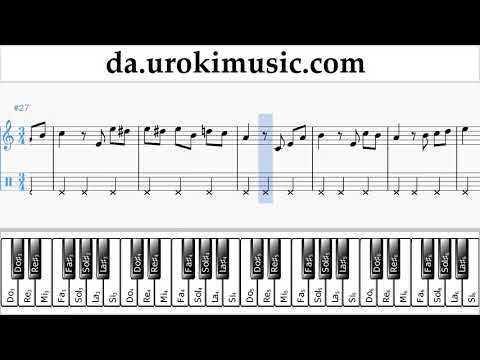 Klaver Undervisning (højre hånd) Beethoven - Für Elise Lektioner Sange Del#2 um-b246