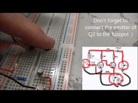 Fuzzface Distortion Pedal Built on Breadboard