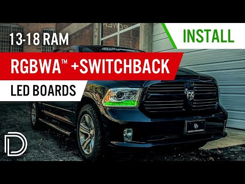 Custom 2013-2018 Ram Headlights! Installing RGBWA™+ Switchback DRL LED Boards | Diode Dynamics