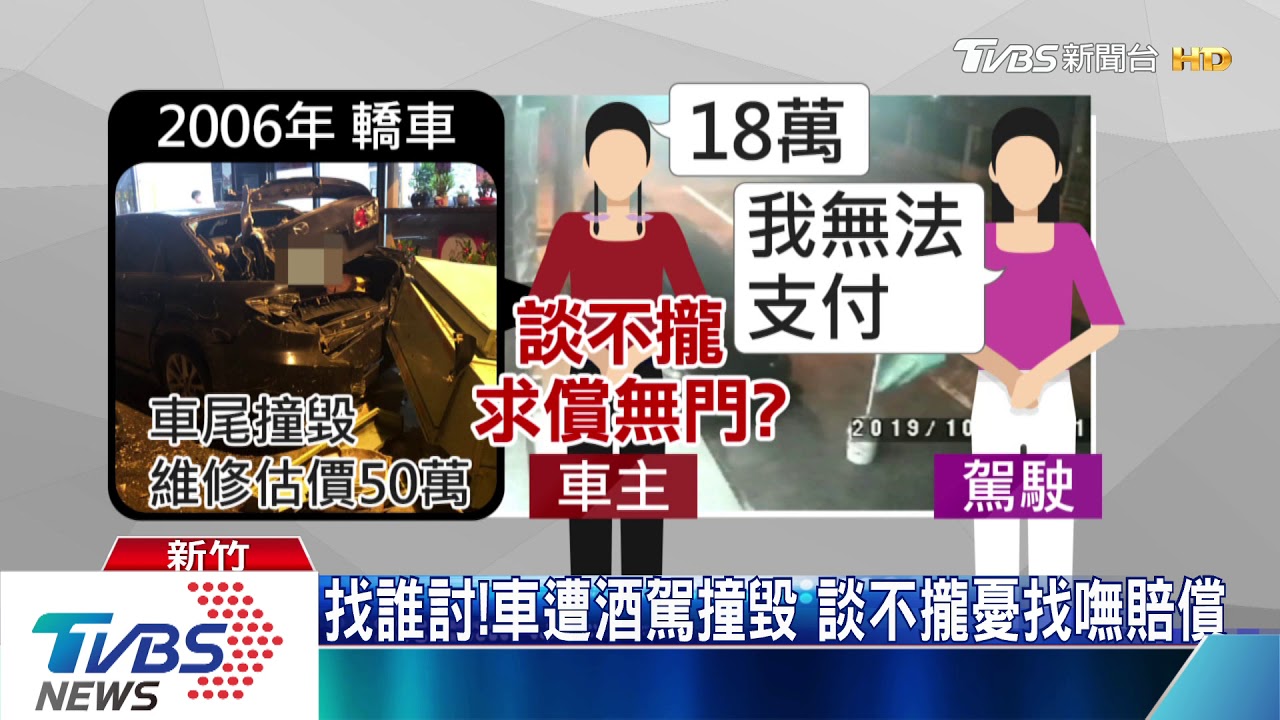 找誰討!車遭酒駕撞毀 談不攏憂找嘸賠償
