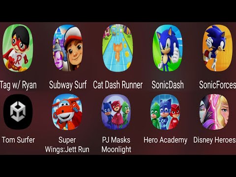 Sonic Dash,Sonic Forces,Tom Surfer,Super Wings:Jett Run,Hero Academy, Disney Heroes,