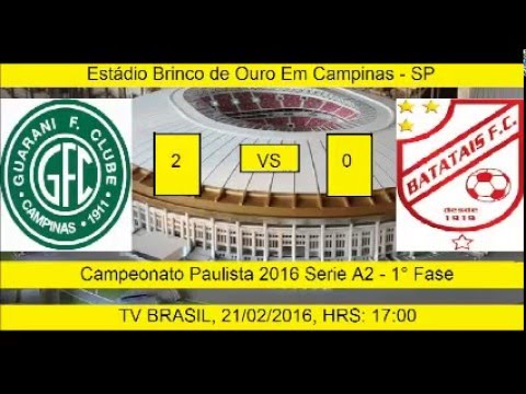 Campeonato Paulista 2016 Serie A2 Guarani de Campinas 2 x 0 Batatais FC