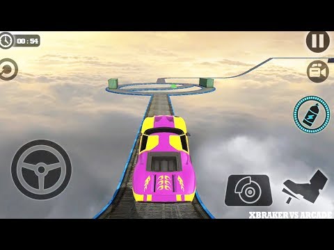 Impossible Stunt Car Tracks 3D: Purple Car Driving Stunts Levels 1 to 7 - Android GamePlay 2019