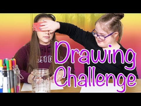 She Cheated!! Blindfolded Drawing Challenge (Olivia Haschak vs Sarah Grace)