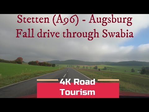 Driving Germany: Stetten - Augsburg - 4K fall drive on secondary roads through Swabia