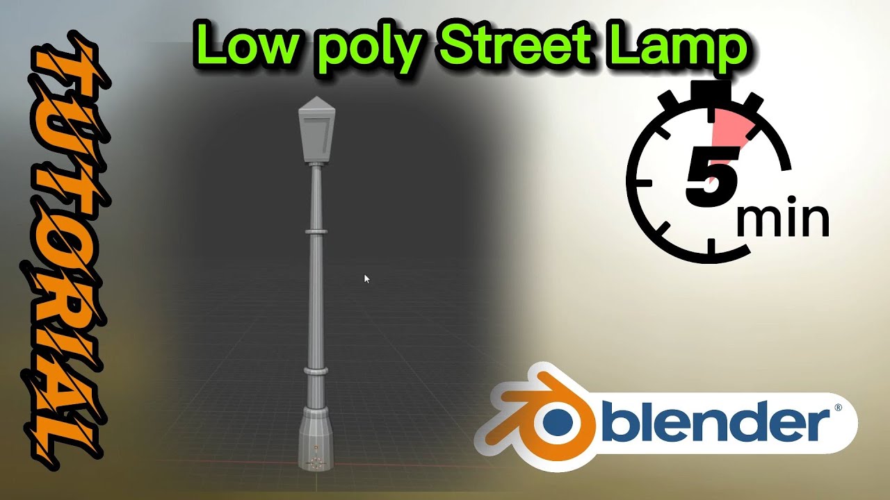 Few minutes Blender - Easy low poly Street lamp (Under 5 min)