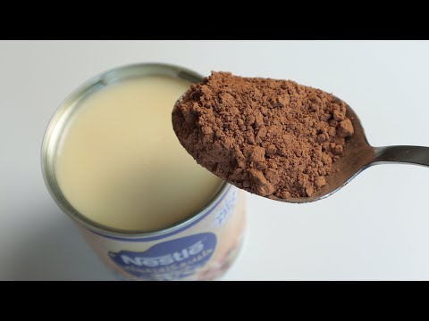 Stir sweetened condensed milk and cocoa, you will be...