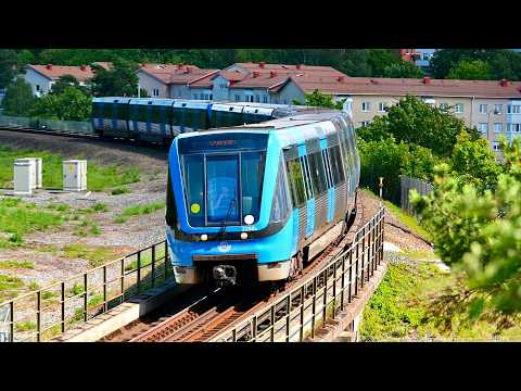 Gröna linjen i Stockholms Tunnelbana - Tåg / Trains / Metro [sommar 2024]