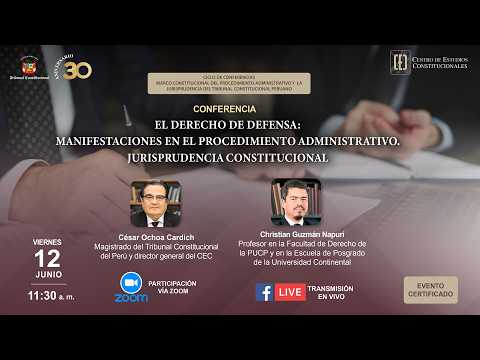 En conferencia se analizó “El derecho de defensa: manifestaciones en el procedimiento administrativo”. Jurisprudencia constitucional”, video de YouTube