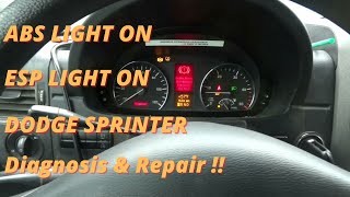 2019-2026 Sprinter ABS, ESP, ASR Warning Lights: Front Wheel Speed ...