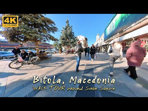 BITOLA, Sirok Sokak WALK TOUR around "City of Consuls", Macedonia (2021)【4K】Широк Сокак, Битола [1]