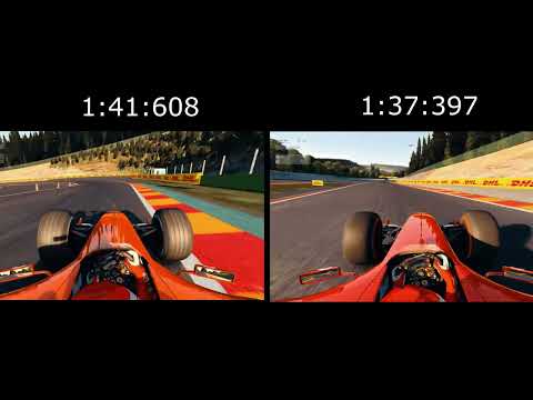 Ferrari F2004 Slicks VS Ferrari f2004 with non slicks tyre