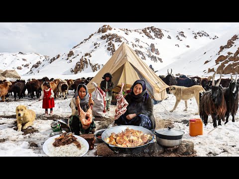 Shepherd's Life in the Highest Mountain of Afghanistan | Shepherd Mother Cooking Village Meal
