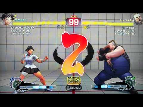 SSF4 AE 2012: FAXgimoto (Makoto) vs VULGAR-8 (Rufus)